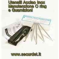 KIT 5 UTENSILI ACCIAIO INOX MANUTENZIONE O-ORING E GUARNIZIONI TOGLI O