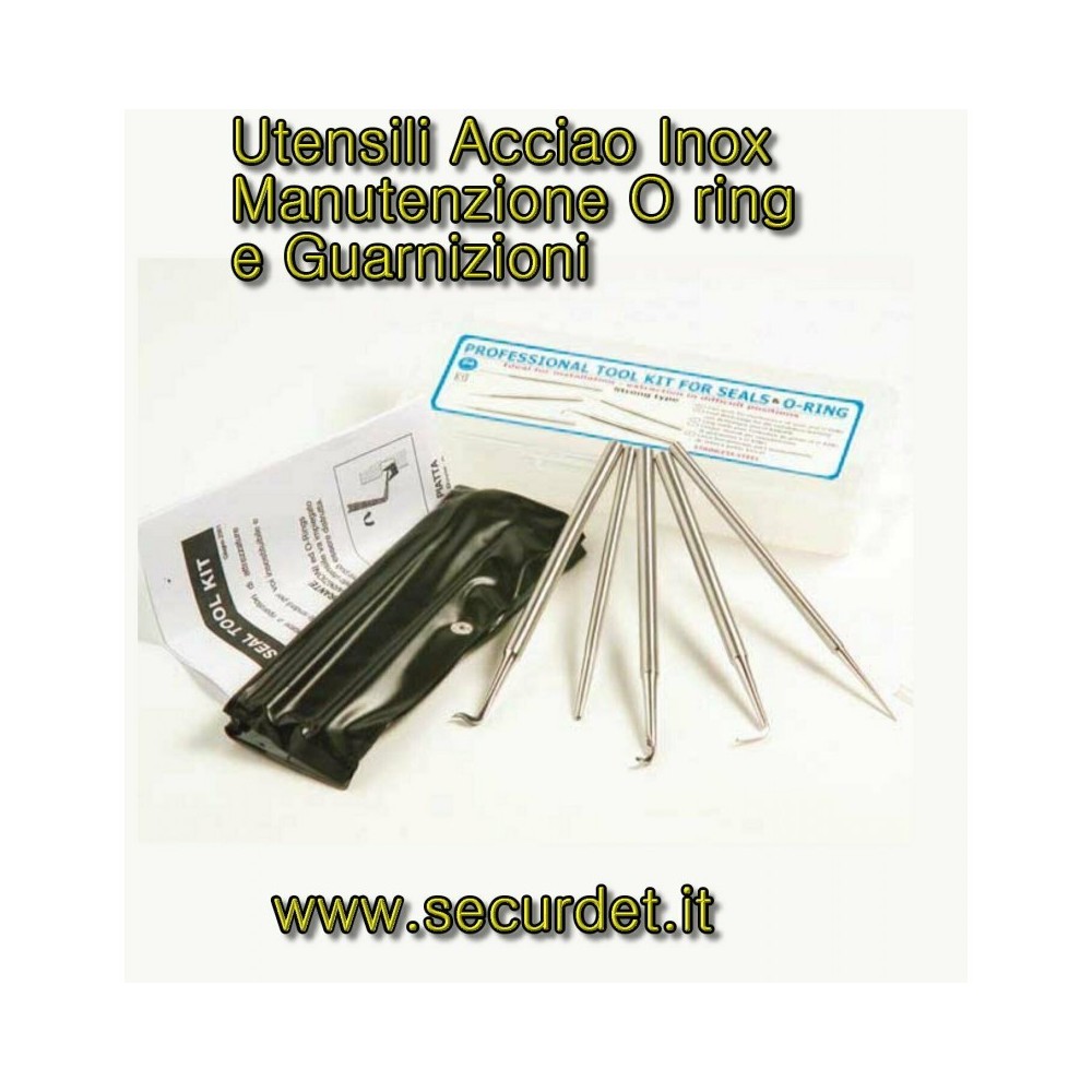 KIT 5 UTENSILI ACCIAIO INOX MANUTENZIONE O-ORING E GUARNIZIONI TOGLI O